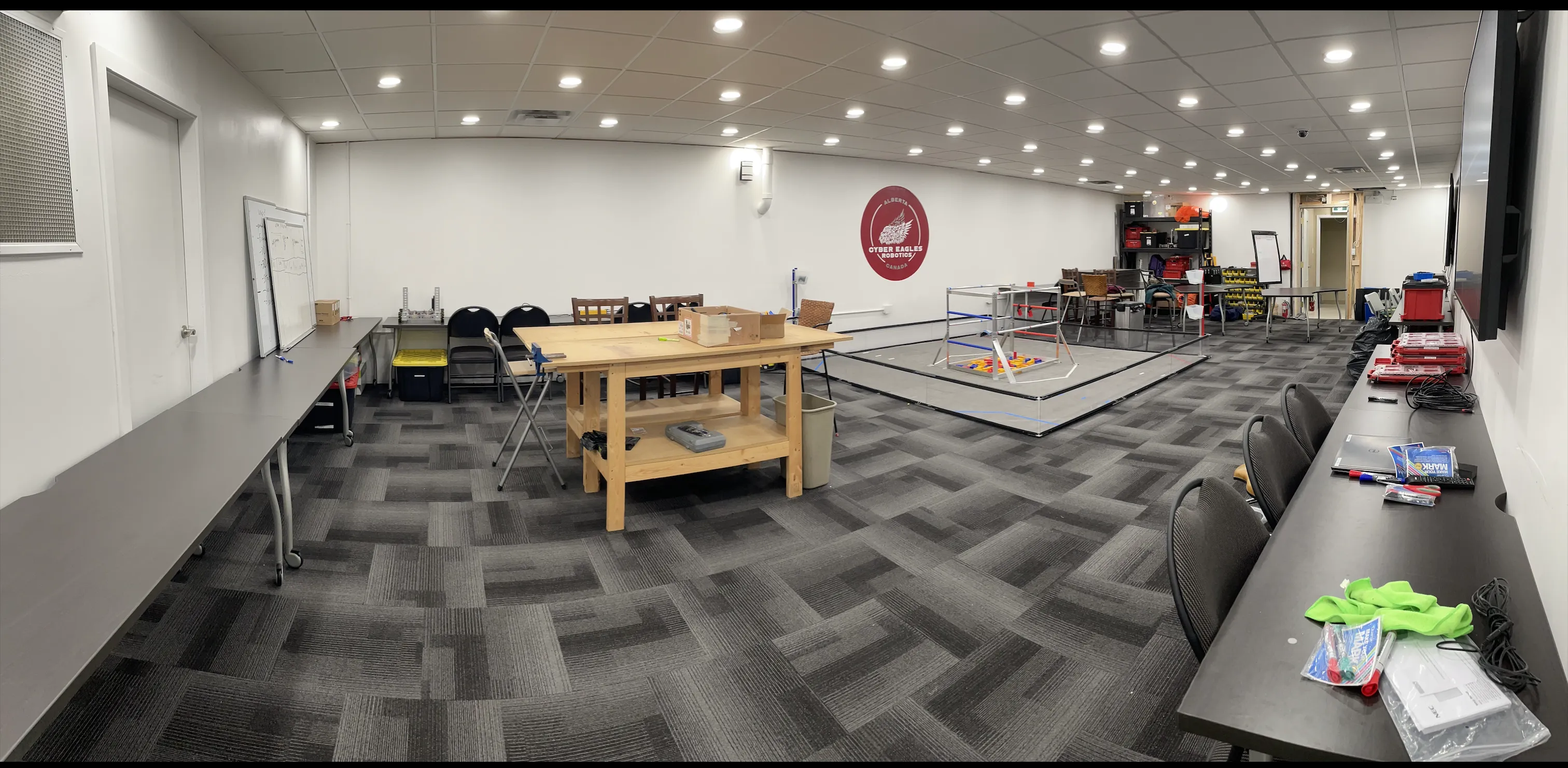 Photo of the robotics workspace